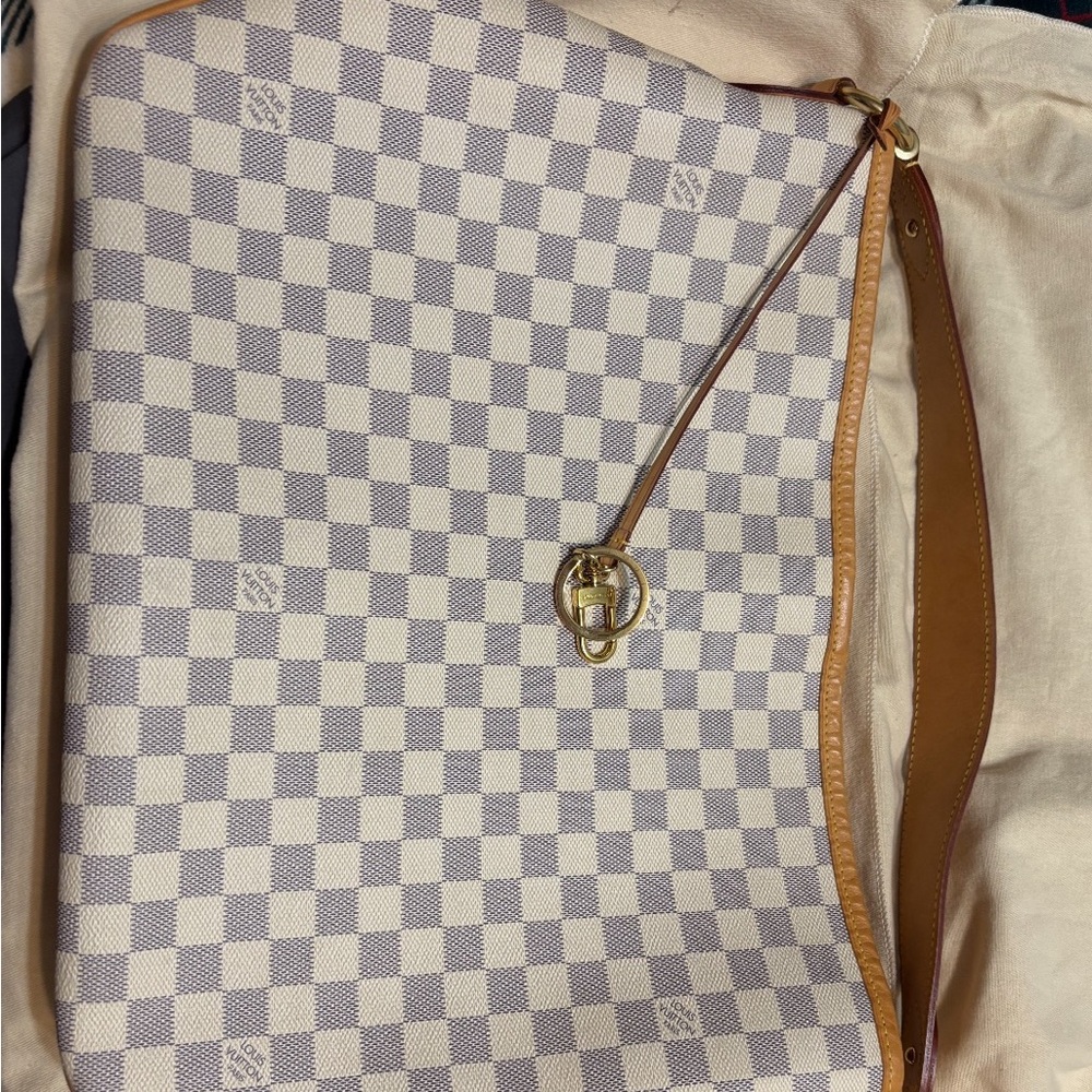 Louis Vuitton Damier Azur Delightful MM Pink
